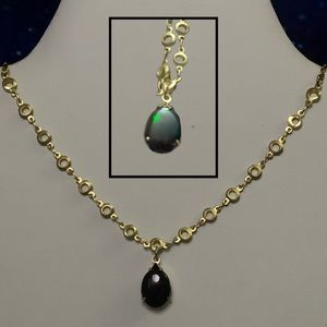 Authentic Mexican Red/Green Fire Opal in Gold Set